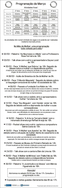 Programação Março 2010