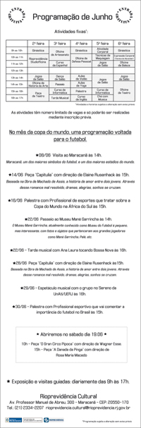 Programação Junho 2010