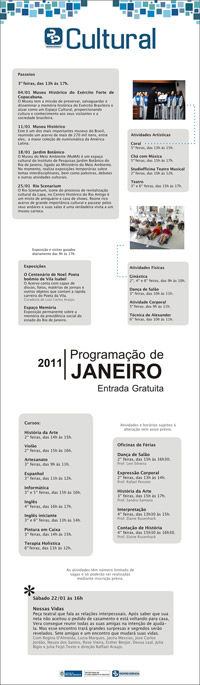 Programação Janeiro 2011