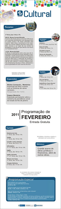 Programação Fevereiro 2011