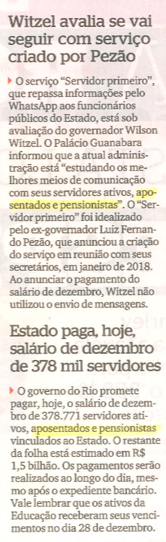 Witzel avalia se vai seguir com o servi&ccedil;o criado por Pez&atilde;o 15-01-2019